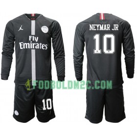 Paris Saint Germain PSG NEYMAR JR 10 Jodan Sort Børn Tredjesæt 2018-2019 Langærmet (+ Korte bukser)